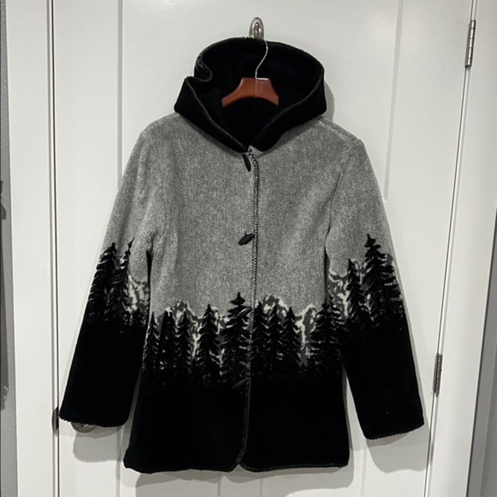 Alpine Studio Hooded Reversable Oversized Women's Sherpa Coat Sz S